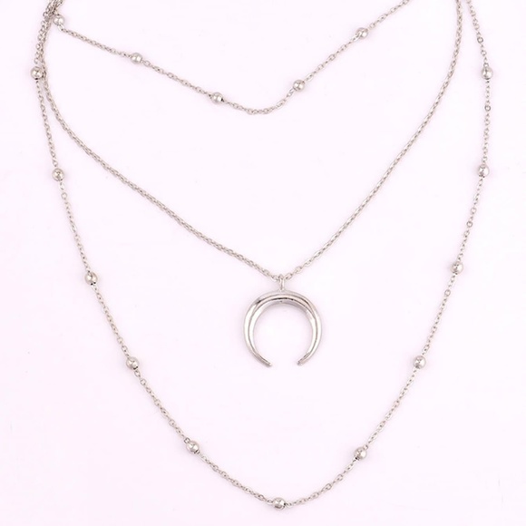 🍁4/$25🍁New Moon Pendant Layered Necklace - Picture 3 of 3